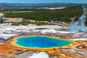 A view of Grand Prismatic Spring